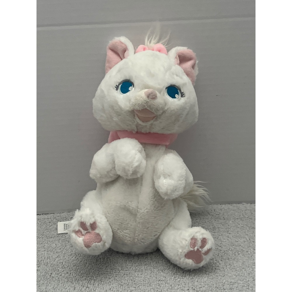 Disney Store Aristocats Marie Plush White Cat Pink Bows 11 Inch‎ Stuffed Animal
